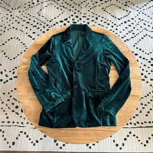 Green Velvet Blazer